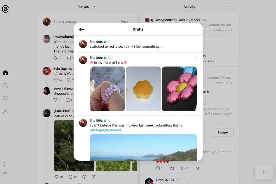 Threads представляє нову аналітичну платформу та можливість створення декількох чернеток 002