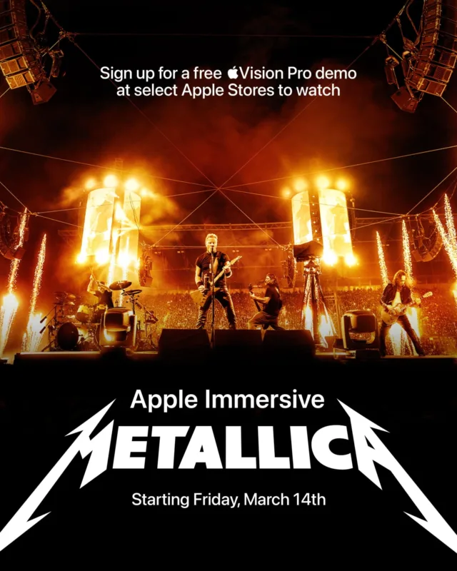 Metallica випустить ексклюзивний концерт для Apple Vision Pro