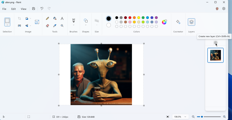 Робота з шарами у новому Paint
