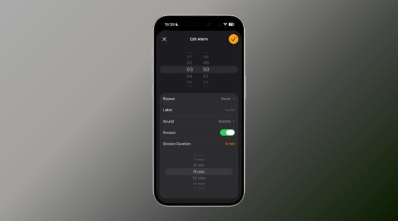Apple нарешті дозволить змінювати час повтору будильника в iOS 26 — тепер ви зможете спати від 1 до 15 хвилин замість фіксованих 9