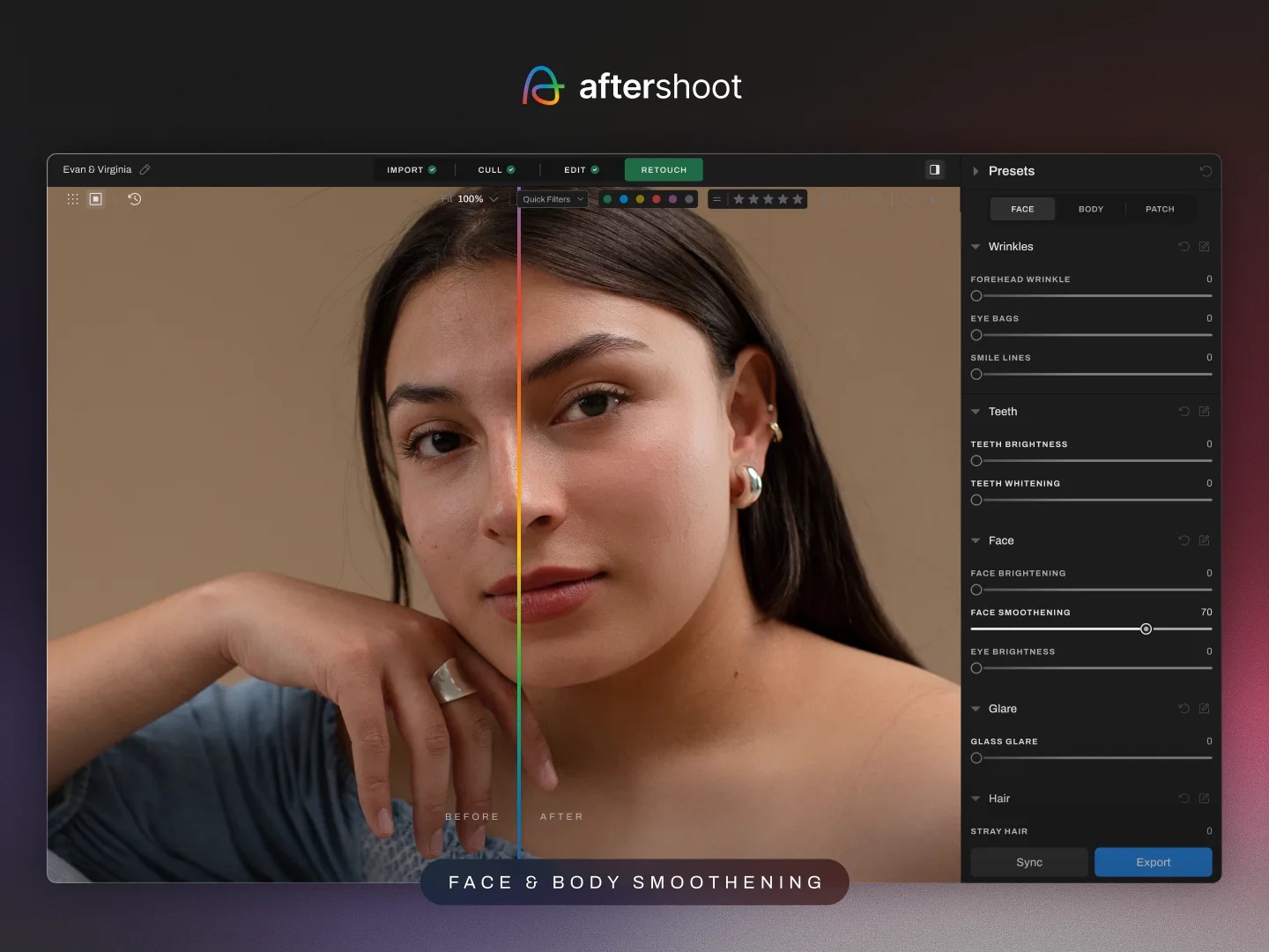 Face & Body Smoothening — Aftershoot AI Retouching