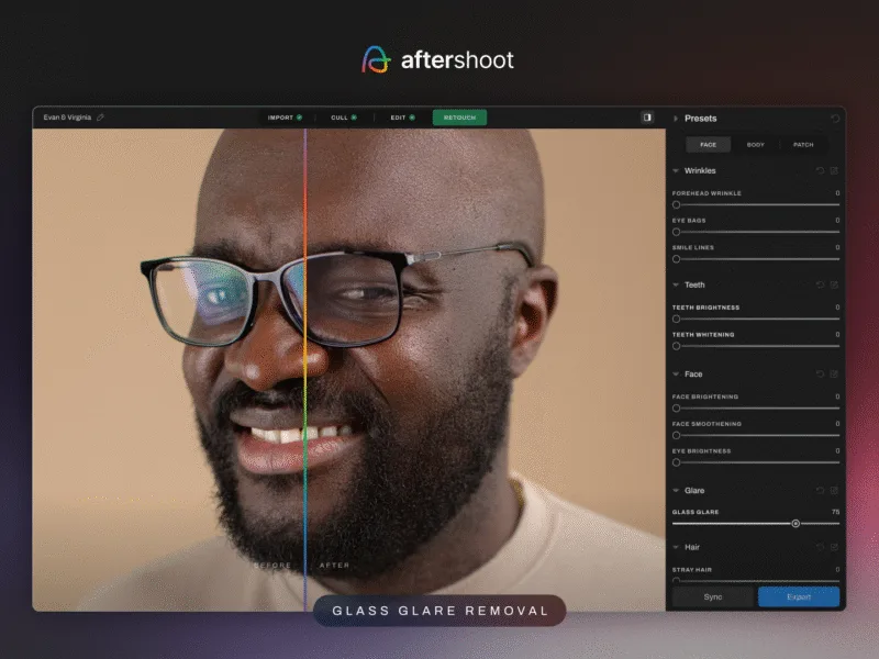 Glass Glare Removal — Aftershoot AI Retouching