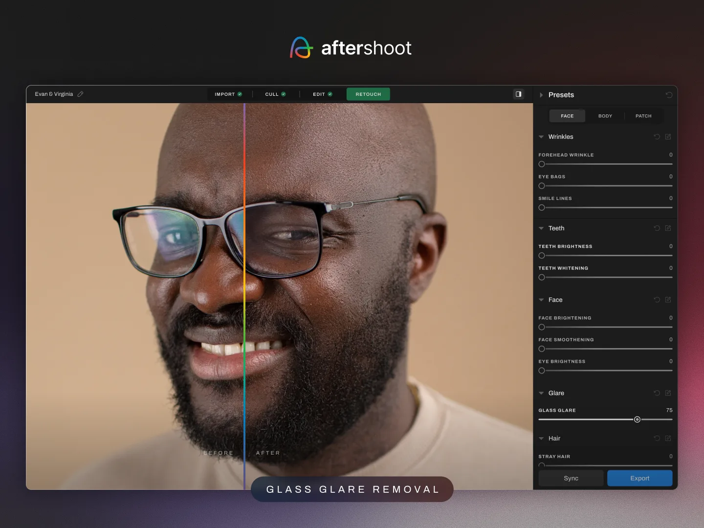 Glass Glare Removal — Aftershoot AI Retouching
