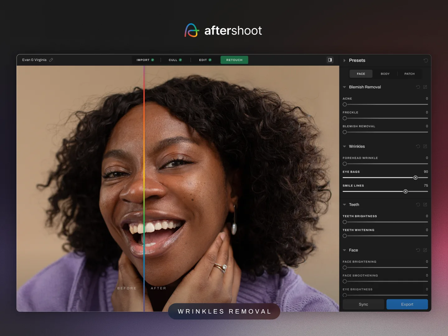 Wrinkles Removal — Aftershoot AI Retouching