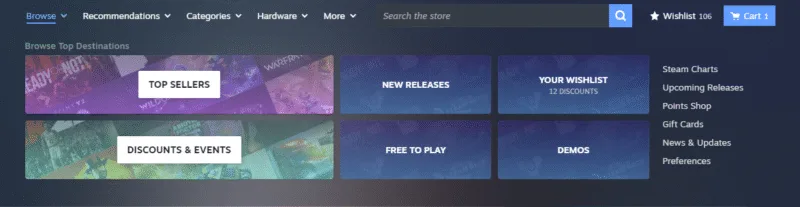 Steam тестує новий магазин: оновлений дизайн для легкого пошуку ігор