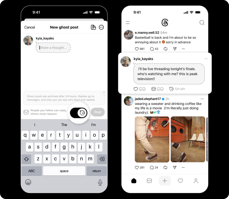 Threads запустив «примарні дописи», що зникають через 24 години