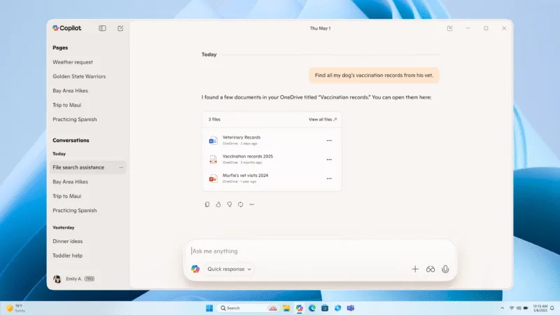 Microsoft оновила Windows Copilot, додавши функцію створення документів Office та інтеграцію з Gmail