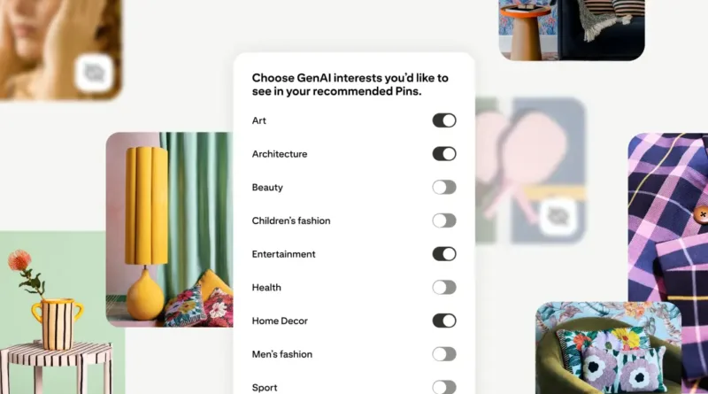 Pinterest дозволяє обмежити кількість ШІ-контенту у стрічці