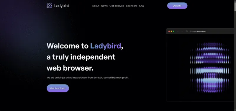 Завантажити браузер Ladybird з офіційного сайту