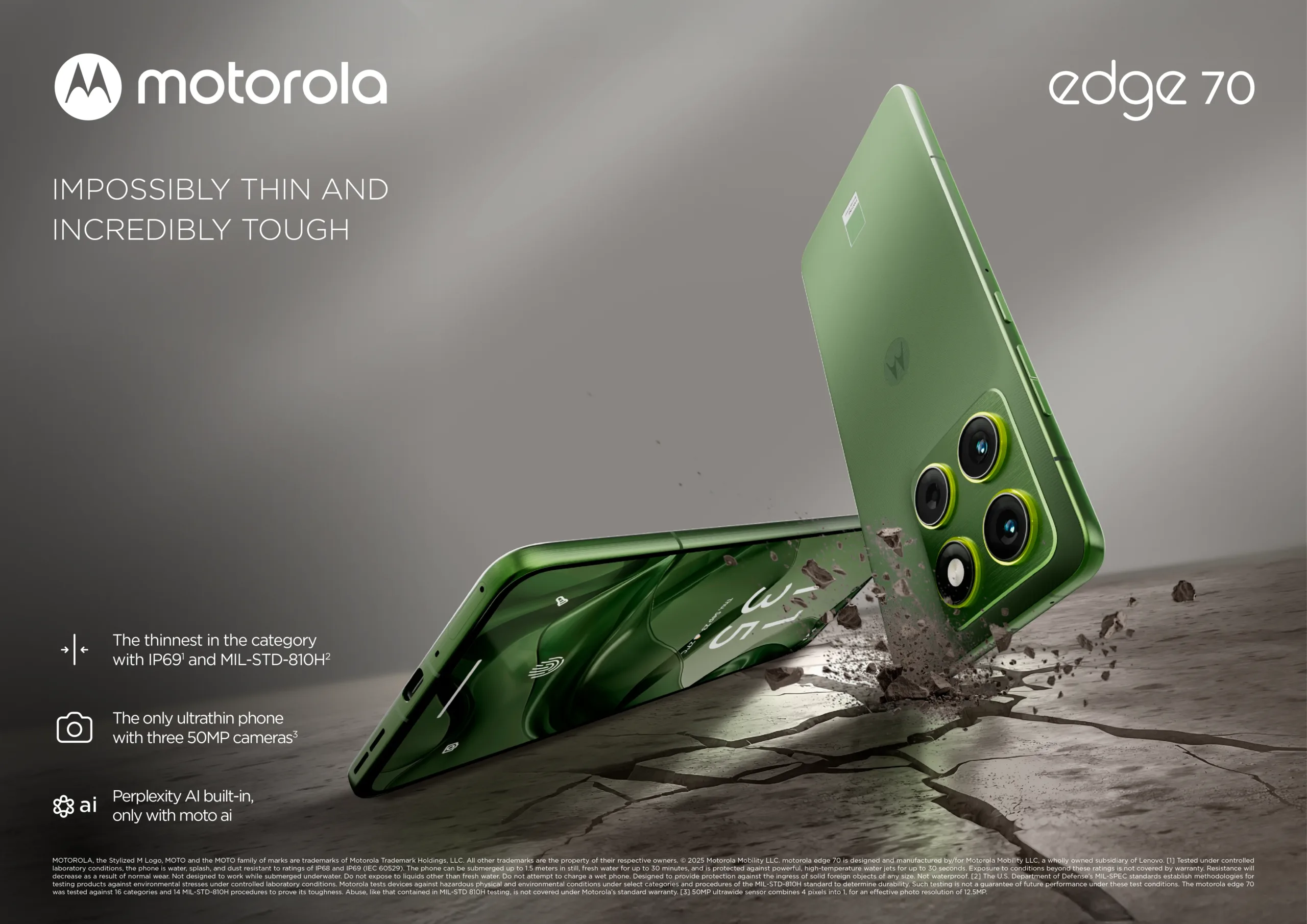 Motorola представила Edge 70: надтонкий (5.99 мм) смартфон з 4800 мАг, трьома 50 МП камерами та moto ai