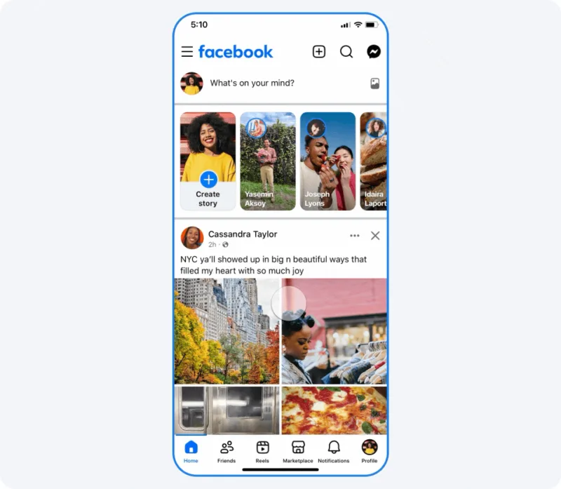 Facebook глобально оновлює дизайн: Marketplace у головному меню та лайки подвійним дотиком