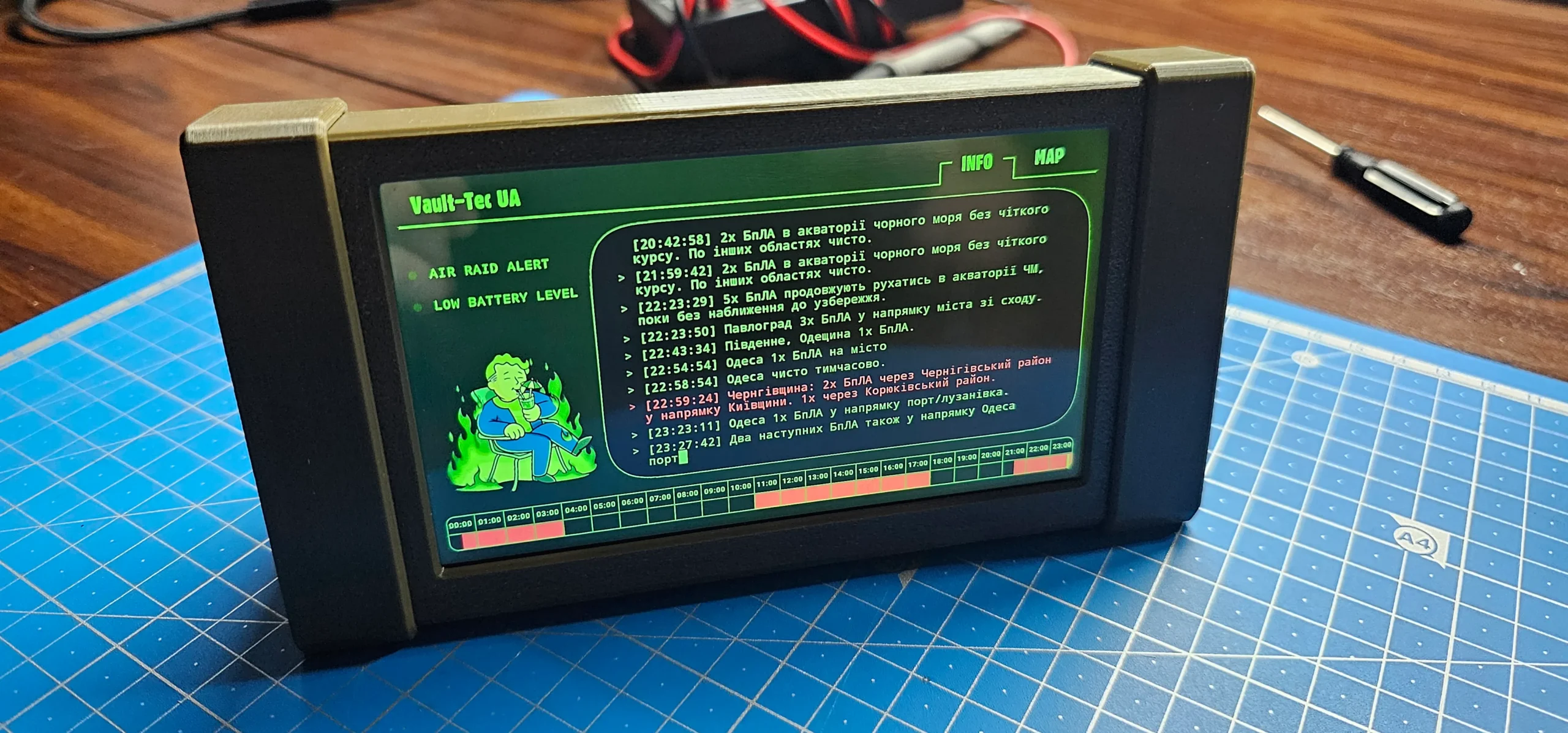 В Україні створили систему моніторингу тривог у стилі Pip-Boy із гри Fallout