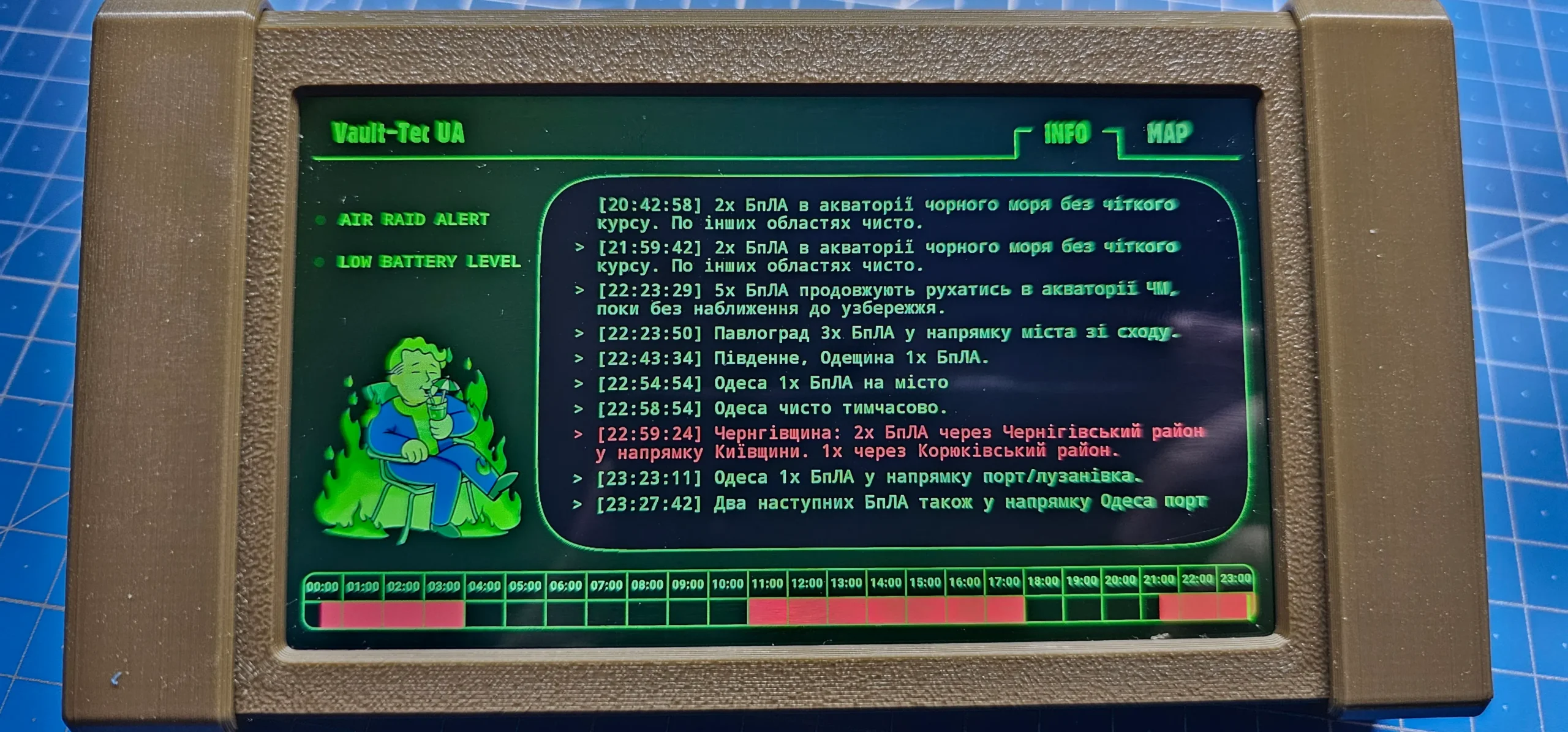 В Україні створили систему моніторингу тривог у стилі Pip-Boy із гри Fallout