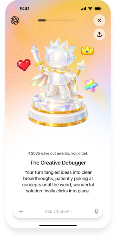 OpenAI запустила «Your Year with ChatGPT» — аналог Spotify Wrapped