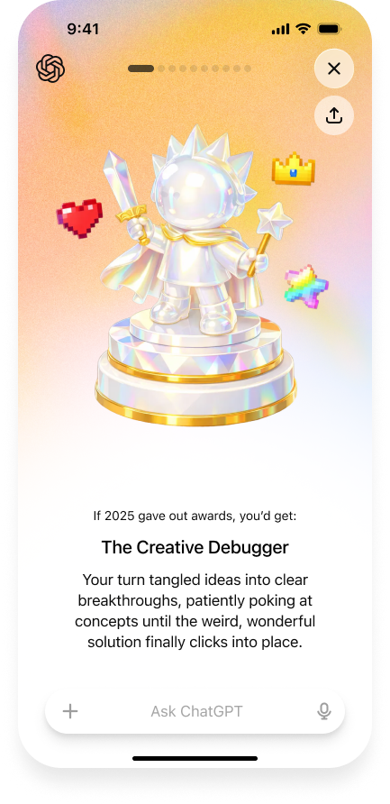 OpenAI запустила «Your Year with ChatGPT» — аналог Spotify Wrapped