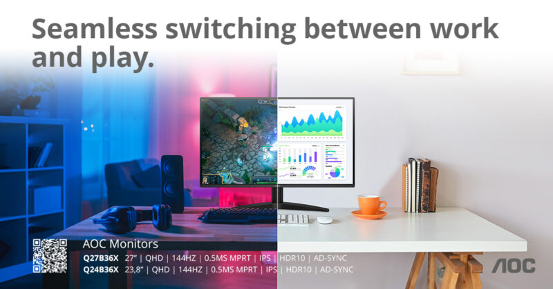 AOC анонсувала QHD-монітори Q24B36X та Q27B36X із частотою 144 Гц