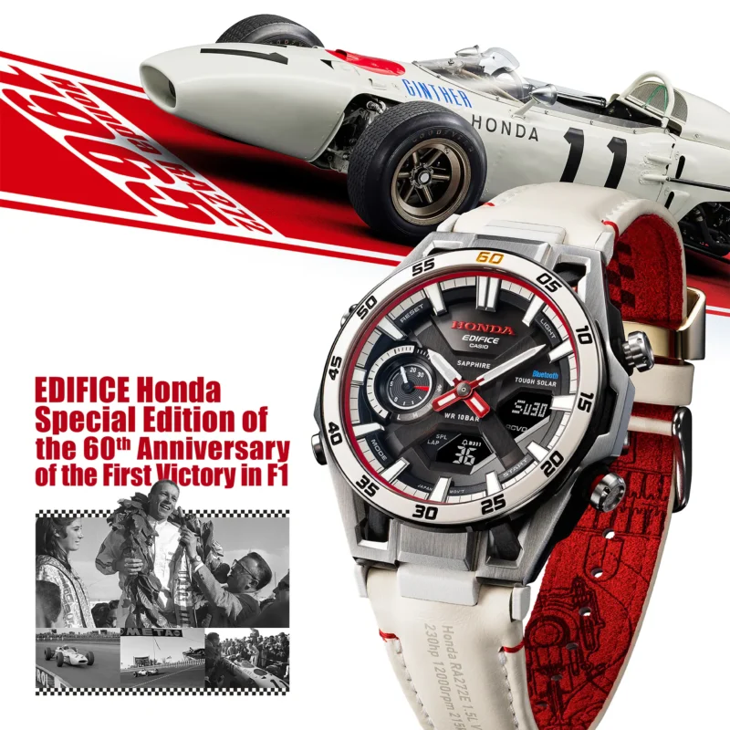 Casio випускає лімітований годинник Edifice ECB-2300HR-1A до 60-річчя тріумфу Honda в F1