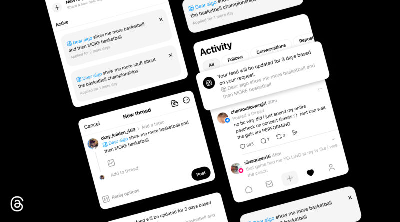 Threads запустив функцію Dear Algo для керування стрічкою за допомогою ШІ