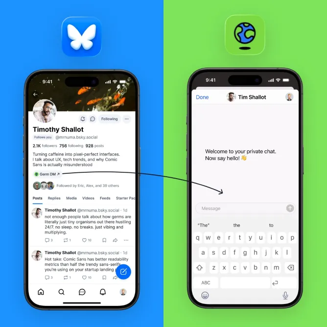 Шифрування в Bluesky: стартап Germ запустив перший нативний месенджер без номерів телефонів
