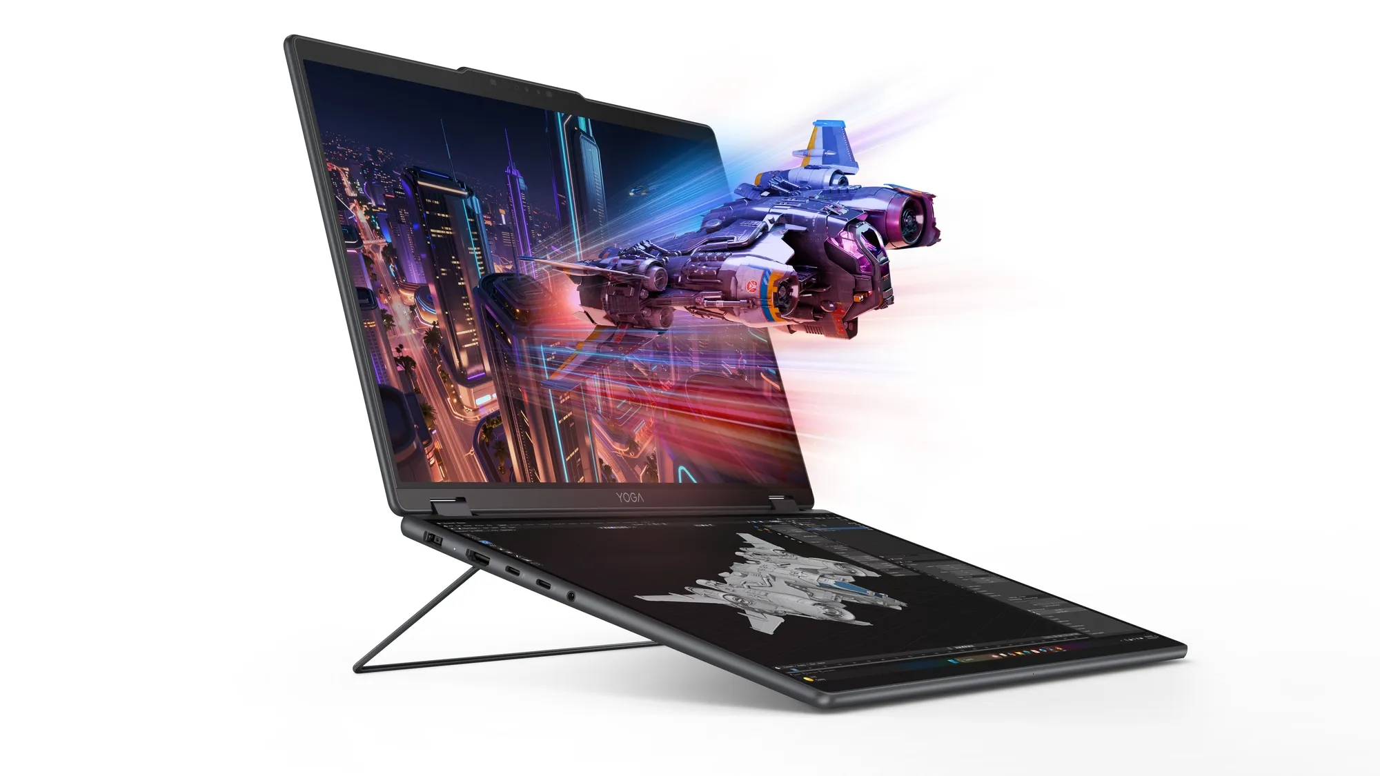 Lenovo представила концепт Yoga Book Pro 3D: подвійний OLED та 3D без окулярів