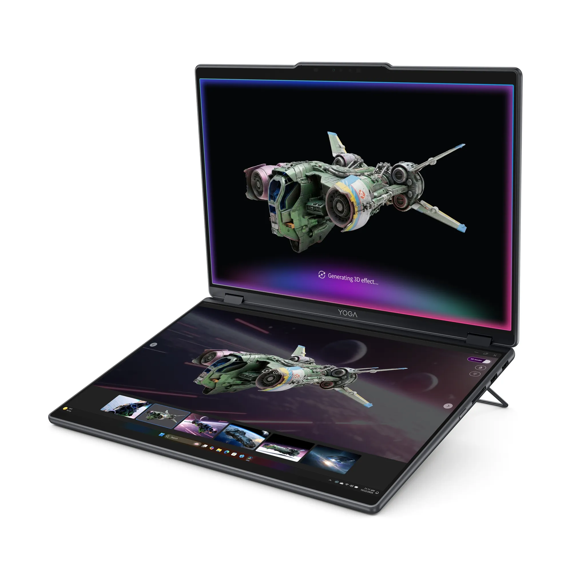 Lenovo представила концепт Yoga Book Pro 3D: подвійний OLED та 3D без окулярів