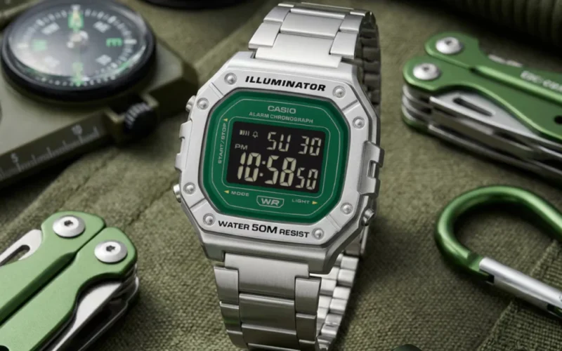 Casio випустила бюджетний цифровий годинник W218HD-3AV із зеленим циферблатом