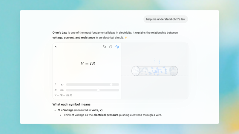 ChatGPT стає інтерактивним підручником: OpenAI додає візуалізацію для математики та фізики