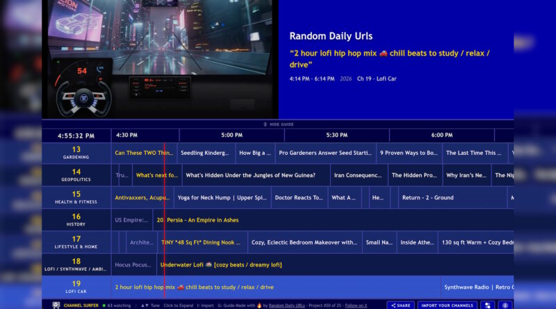 Channel Surfer: вебдодаток, що перетворює YouTube на кабельне ТБ з 90-х