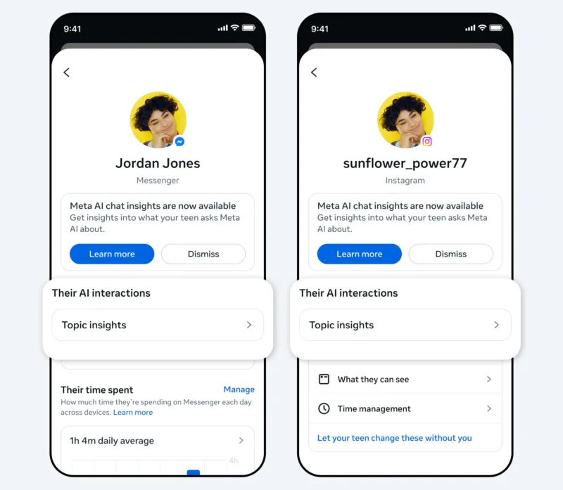 Meta показуватиме батькам теми розмов підлітків з Meta AI