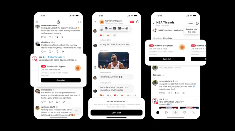 Threads запускає live-чати для обговорення подій у реальному часі