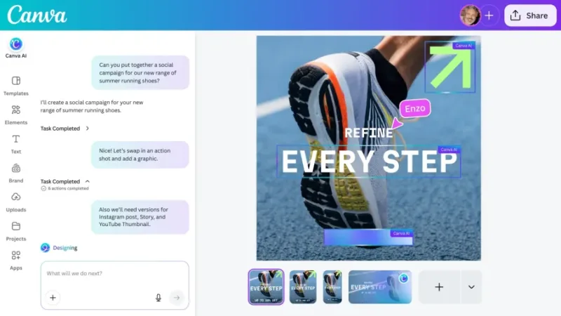 Canva AI 2.0 створює дизайни за промптом і планує завдання автоматично