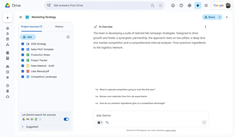 Google запустила Workspace Intelligence: Gemini тепер у Таблицях і Документах