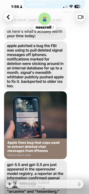 Noscroll — ШІ-бот, що моніторить соціальні мережі замість вас