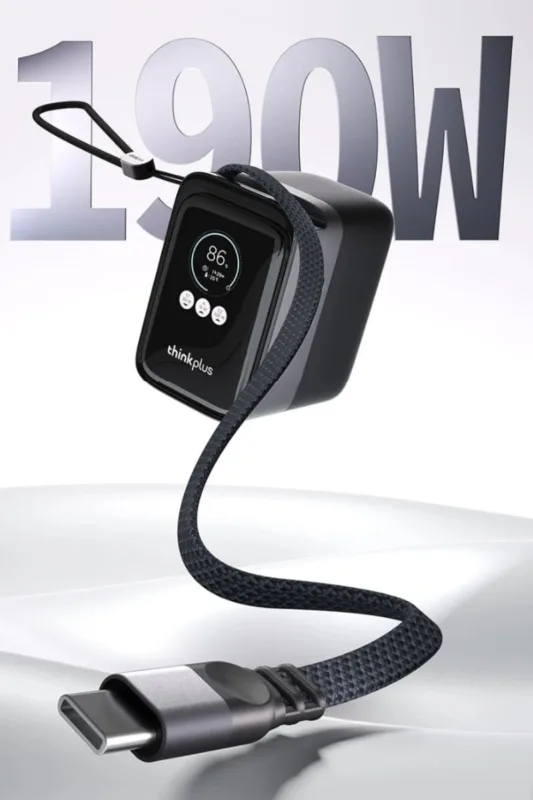 Lenovo представила ThinkPlus 190W: павербанк із висувним кабелем за $50