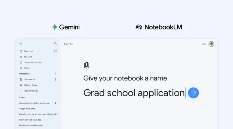 Gemini запустив Notebooks для збереження контексту в чатах