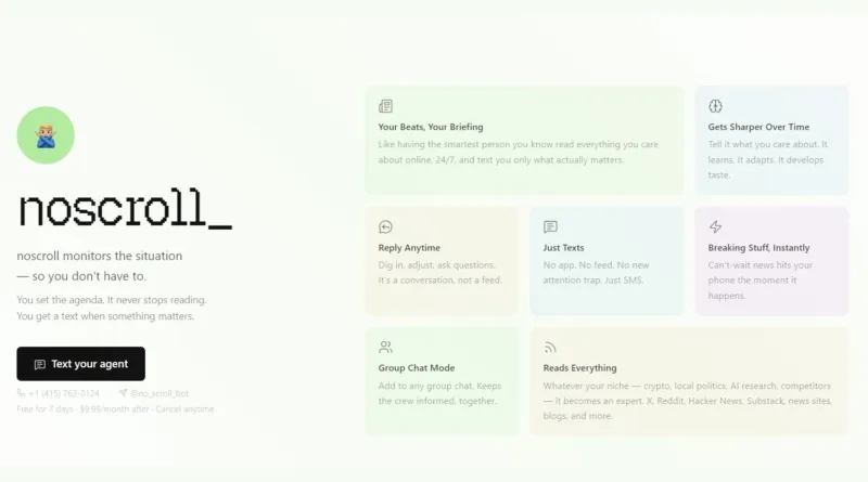 Noscroll — ШІ-бот, що моніторить соціальні мережі замість вас