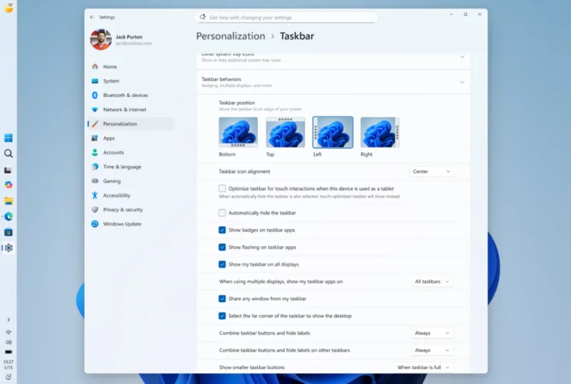 Windows 11 отримає можливість зміни розміру меню «Пуск» та панелі задач