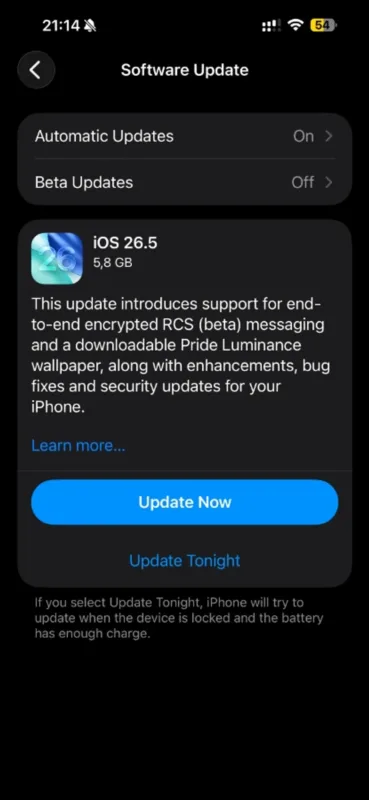 Apple випустила iOS 26.5: шифрування RCS, підтримка сторонніх гаджетів в ЄС та 50+ патчів