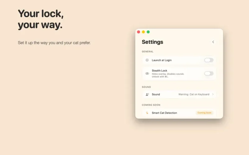 Застосунок Cats Lock для Mac блокує клавіатуру від натискань котів