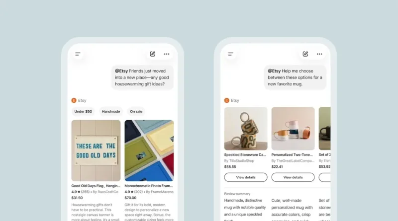 Etsy запустила нативний застосунок у ChatGPT для пошуку товарів