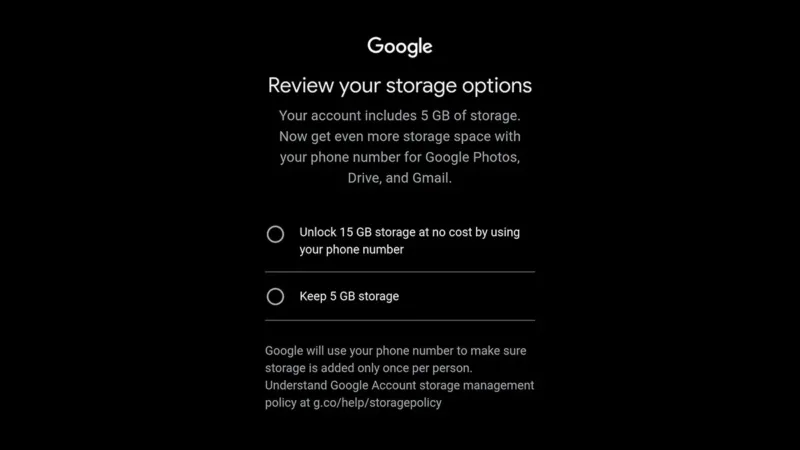 Google зменшує до 5 ГБ сховище Gmail та Диска без номера телефону