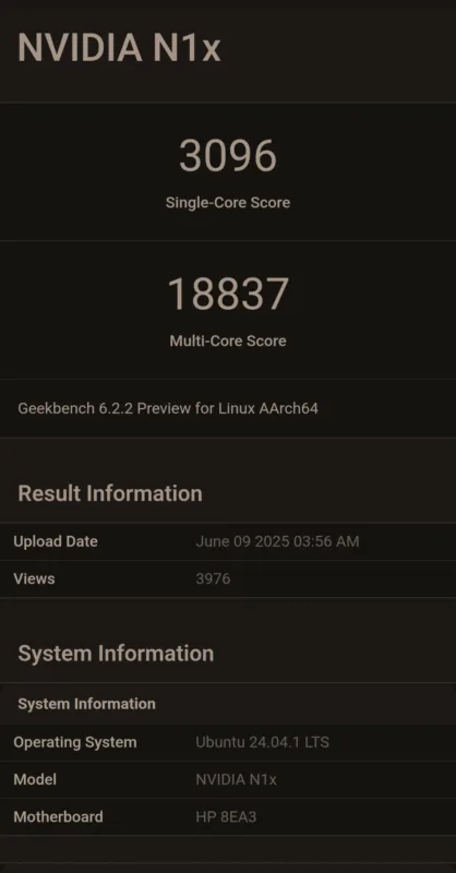Перші тести NVIDIA RTX Spark показали рівень близький до Core Ultra 9 285HX та Apple M3 Max