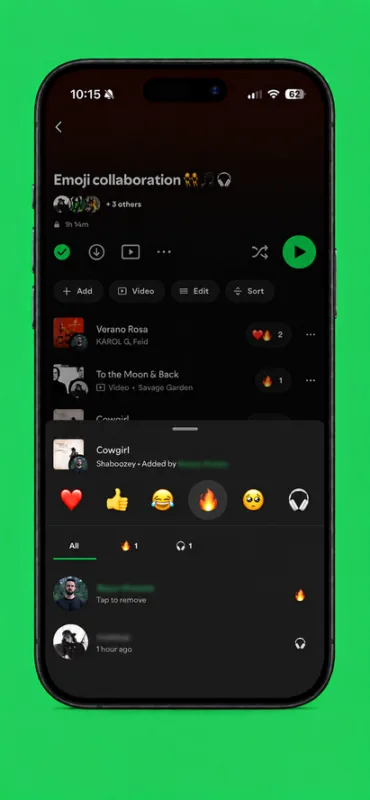 Spotify запускає реакції з емодзі на треки у спільних плейлистах