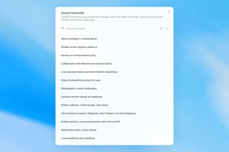 OpenAI масштабно оновила систему пам’яті ChatGPT: ШІ стане більш "особистим"