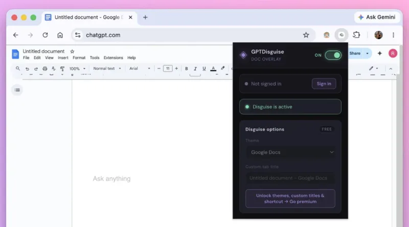 Розширення GPTDisguise маскує ChatGPT і Claude під Google Docs